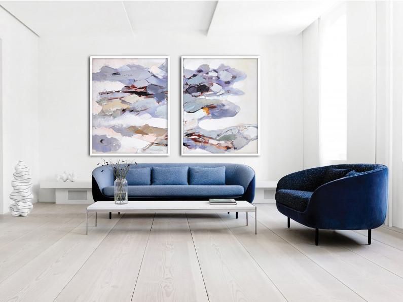 Set of 2 Abstract Painting #S121 - Click Image to Close